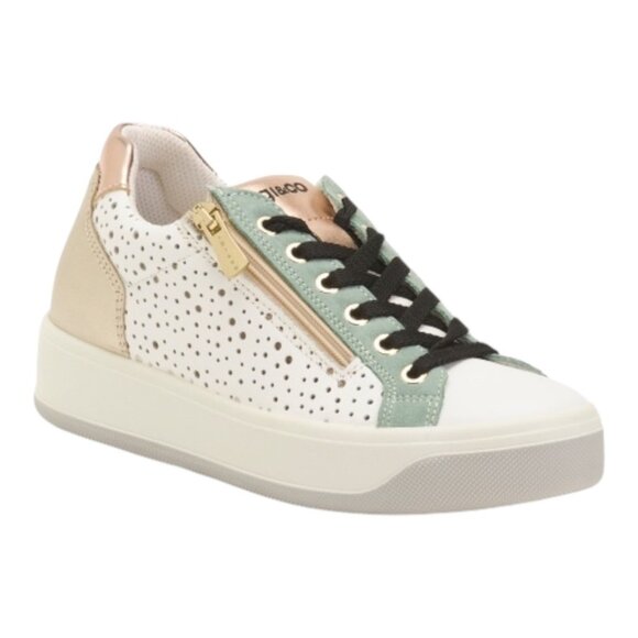 IGI&CO Leather Laced Up Sneakers size various Color: White/Green